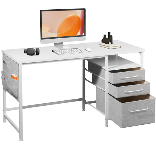 MAIHAIL 47 inch Desk with Drawers, White