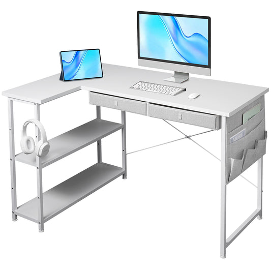 MAIHAIL 47 inch L Shaped Desk, White