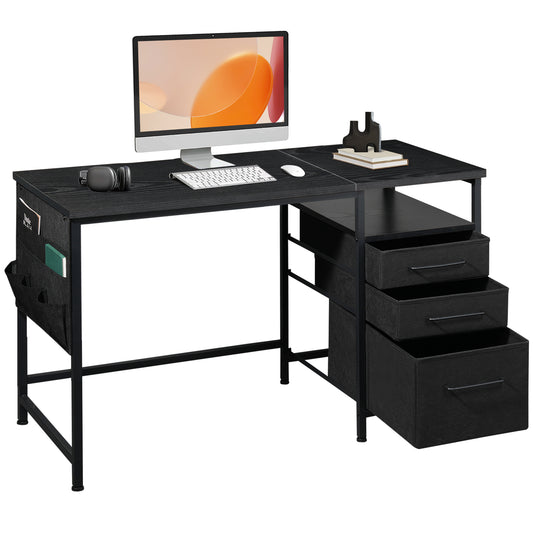 MAIHAIL 47 inch Desk with Drawers, Black