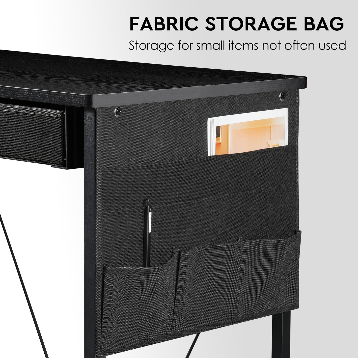 MAIHAIL 39 inch L Shaped Desk, Black