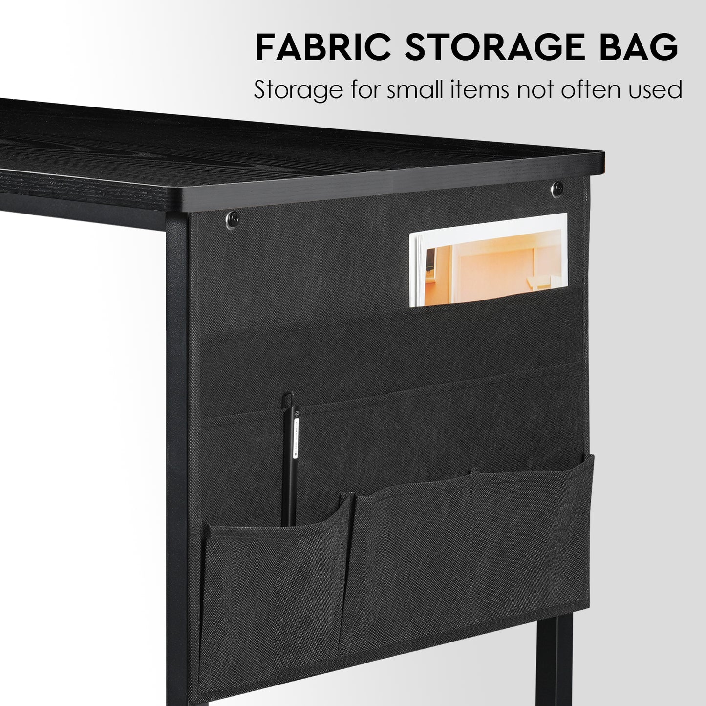 MAIHAIL 40 inch Desk with Drawers, Black